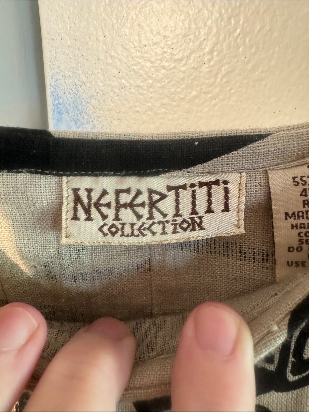 Nefertiti Collection Linen Blend Dress NWT Graphic Tribal African Art XL - Picture 10 of 13